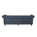 Sofa 3 Seater Navy Blue Fabric 3 Seat