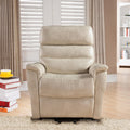 1Pc Contemporary Faux Leather Upholstered Rail Power Reclining Lift Living Room Gaming Chair Cream Color Cream Faux Leather Metal Primary Living Space Cushion Back Contemporary,Modern Foam Faux Leather