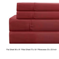Lanester 4 Piece Deep Pocket Full Size Sheet Set The Urban Port, Red Red Microfiber
