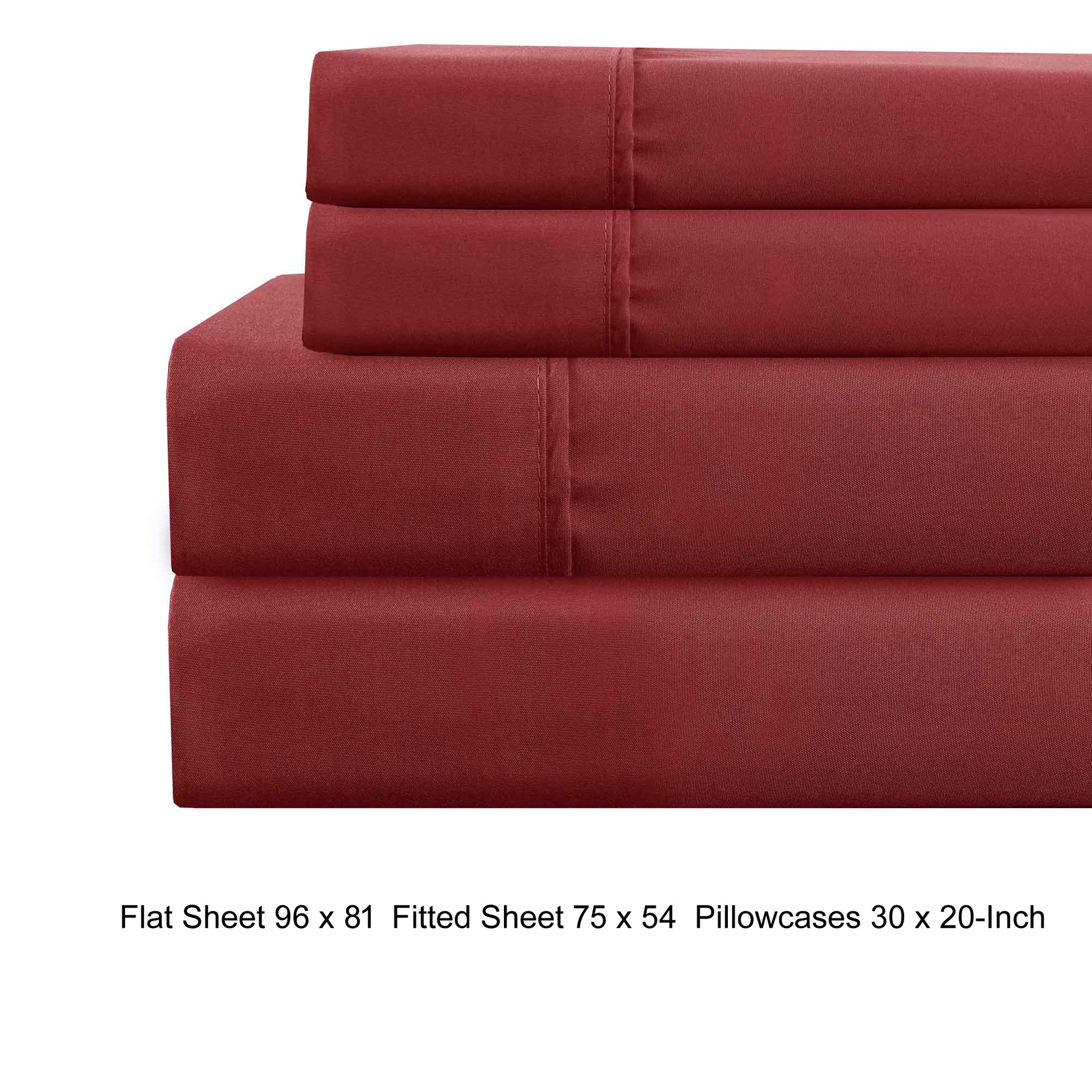 Lanester 4 Piece Deep Pocket Full Size Sheet Set The Urban Port, Red Red Microfiber
