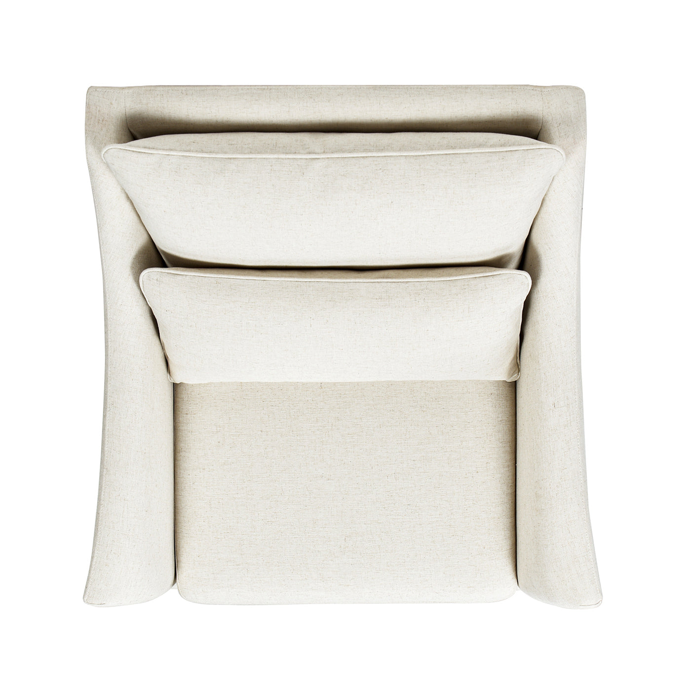 Ada 38" Flared Arm Contemporary Armchair With Lumbar Pillow, Flax White Linen White Foam Linen