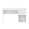 Techni Mobili Home Office Workstation With Storage, White White Writting Desk Modern Rectangular Rectangular Particle Board