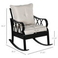 Outsunny Outdoor Wicker Rocking Chair With Padded Cushions, Aluminum Furniture Rattan Porch Rocker Chair W Armrest For Garden, Patio, And Backyard, Khaki Brown Aluminum