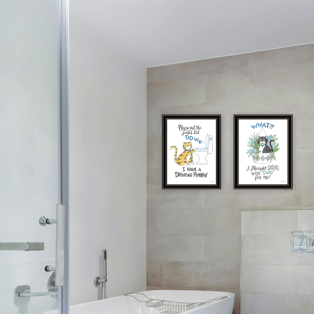 2 Piece Vignette I Have A Drinking Problem Black Framed Wall Art For Living Room, Bedroom Wall Art Print For Home Decor By Deb Strain Multicolor Wood Paper