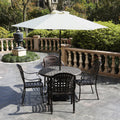 7.5Ft Patio Umbrella Outdoor Table Market Umbrella With Push Button Tilt & Crank Beige Beige Polyester