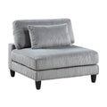 6Pc Modular Sectional Set Gray Corduroy Upholstery 3X Armless Chairs 3X Corner Seats Soft Pillows Living Room Furniture Gray Corduroy Wood Primary Living Space Contemporary,Modern Modular