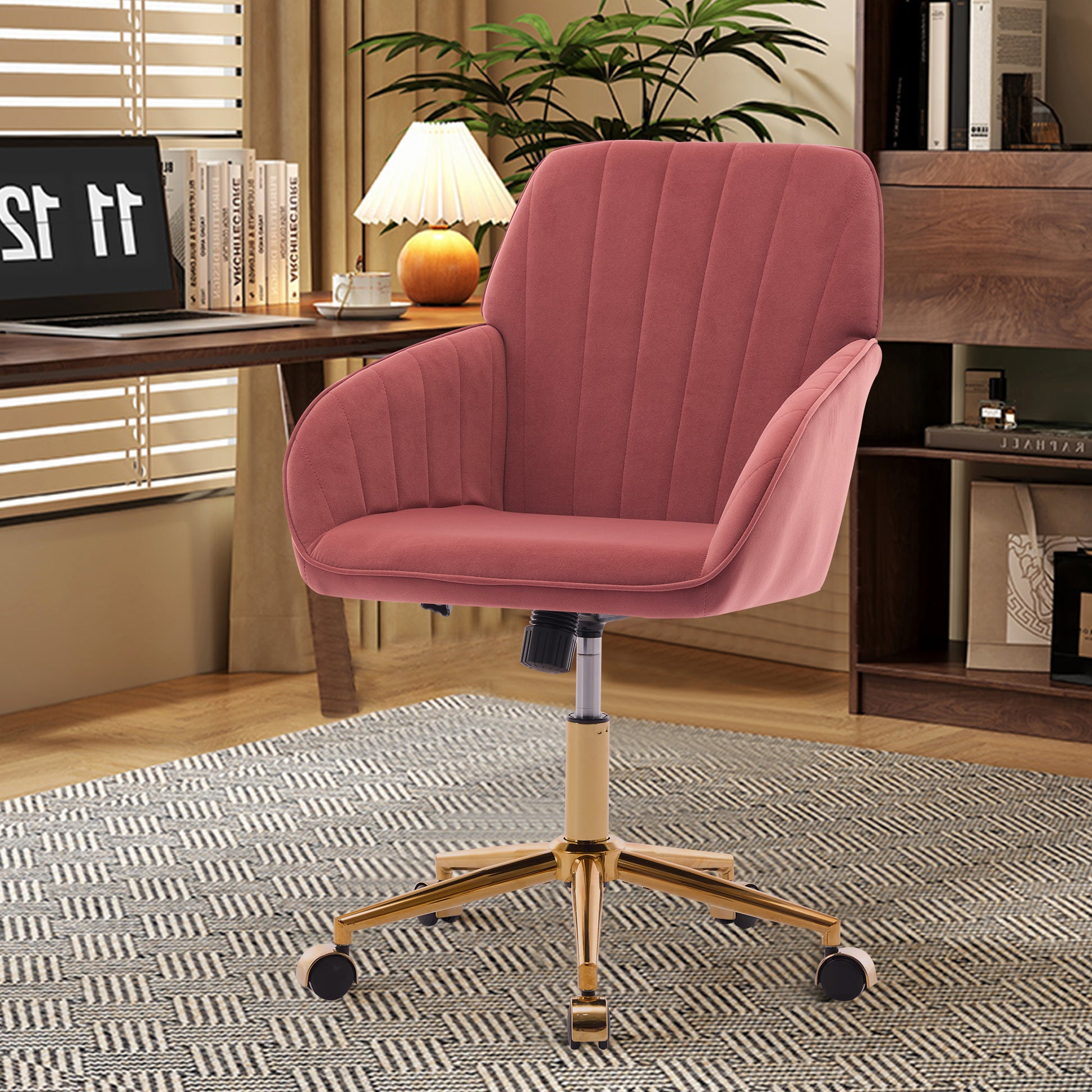 Ty Office Chair Rose Red Velvet