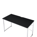 Tennos Black & Chrome Finish Writing Desk Black Metal,Synthetic Wood