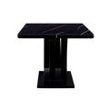 Table And Chair Set, Modern Dining Table, Black Tabletop And Black Mdf Leg Table, Soft And Comfortable Dining Chair, Perfect For Dinner, Meetings, Home And Office Decor White Black Mdf