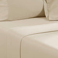 Ivy 4 Piece Full Size Cotton Ultra Soft Bed Sheet Set, Prewashed, Cream Cream Cotton