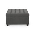 Isabella Ottoman Dark Gray Fabric