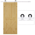 Homcom 6' Rustic Interior Sliding Barn Door Mounting Hardware Kit, White White Steel