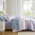 Floral Comforter Set With Bed Sheets Blue King Blue Polyester