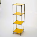 Korean Yellow 4 Tier Heavy Duty Stainless Steel Storage Shelving Unit, 100Lbs Shelf 49