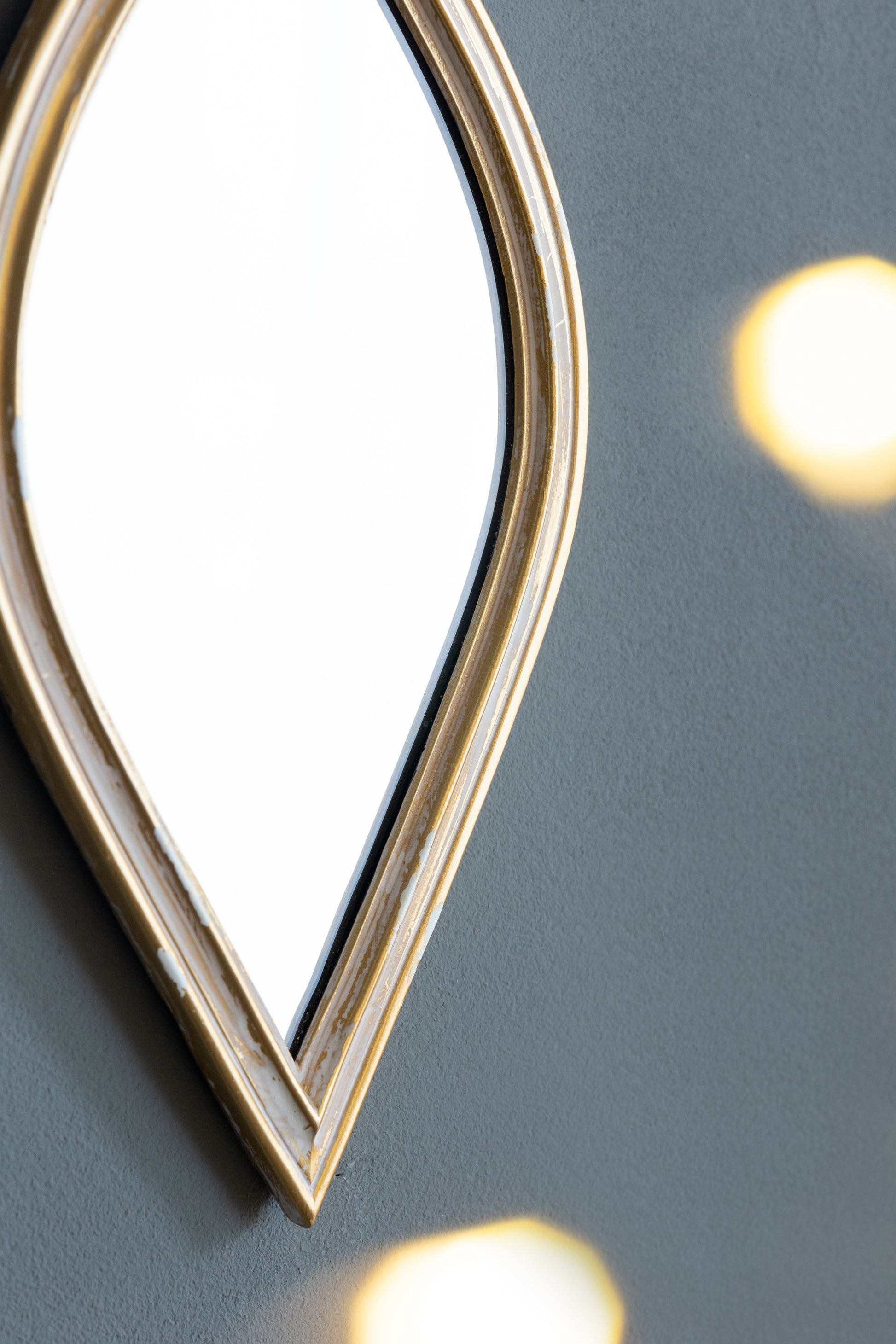 Decorative Mirror For Wall Decor, 6.5X13" Antique Gold Polyresin
