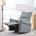 Rocking Recliner Chair,360 Degree Swivel Nursery Rocking Chair,Glider Chair,Modern Small Rocking Swivel Recliner Chair For Bedroom,Living Room Chair Home Theater Seat,Side Pocket Blue Gray Solid Blue Gray Light Brown Primary Living Space Foam Wipe Clean