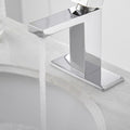 Polished Chrome Low Arc Single Handle Bathroom Sink Faucet With Drain Chrome Brass