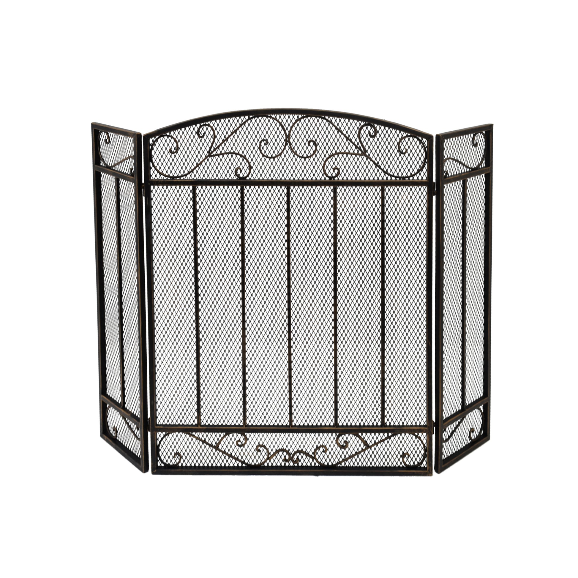 Fire Screen Black Gold Iron