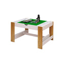 Kids 2 In 1 Play Table With 7 Storage Compartments,Compatible With Lego Building Block,Modern Activity Learning Table Game Furniture White White Green Mdf