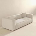 Marshall Modern Cream Boucle Sofa Cream,White Wood Primary Living Space Mid Century Modern Foam Boucle,Solid Wood 3 Seat