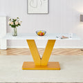 Marble Style White Dining Table For 4 8 People With 0.4 