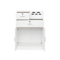 Locking Beauty Salon Storage Cabinet Hair Dryer Holder Stylist Equipment Drawer White Mdf