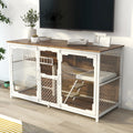 Wooden Cat House, Cat Villa, Cat Cages Indoor, Tv Stand With Cat House White Vintage American Design Cat Particle Board