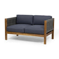 Laurel Outdoor 4 Seater Chat Set Seat & Coffee Table & Club Chair Teak Acacia Wood