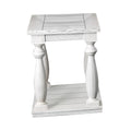 Rustic Style Antique White 1Pc End Table Open Bottom Shelf Plank Style Table Top Living Room Furniture Antique White Primary Living Space Classic,Contemporary,Modern,Rustic,Transitional Open Storage