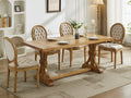 French Style Solid Wood Frame Antique Painting,Hand Pulled Buckle Decoration Velvet Artificial Leather Dining Chair With Trim ,Wood Legs,Steel Spring Inner,Set Of 2,Beige,Sw1739Bg Beige Dining Room American Design Dining Chairs Rubberwood Set Of 2 Foam