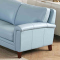 Westcott Leather Loveseat Blue Memory Foam Genuine Leather