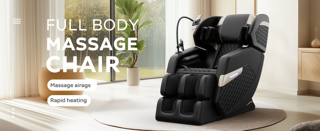 2024 Massage Chair Recliner With Zero Gravity With Full Body Air Pressure Black Pu Leather