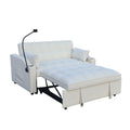 Modern Velvet Loveseat Futon Sofa Couch W Pullout Bed,Small Beautiful Seat Lounge Sofa With Adjustable Reclining Backrest,Toss Pillows, Pockets,Furniture For Living Room,3 In 1 Convertible Sleeper Sofa Bed Full Beige Velvet