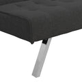 Wood Frame, Stainless Leg, Futon, Sofa Bed Black Black Fabric 2 Seat