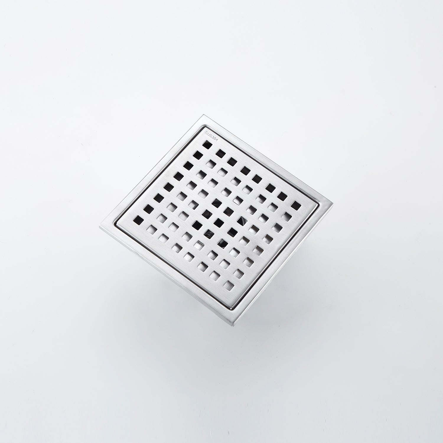6 Inch Grid Shower Floor Drain Brushed Nickel Stainless Steel