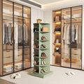 Green 360 Rotating Shoe Cabinet 6 Layers Round Green Primary Living Space American Design,American Traditional Melamine