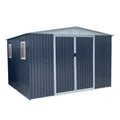 Outdoor Storage Garden Shed 12Ftx10Ft Apex Roof Grey With 4 Windows And Aluminum Alloy Frame Grey Garden & Outdoor Aluminium Alloy,Metal