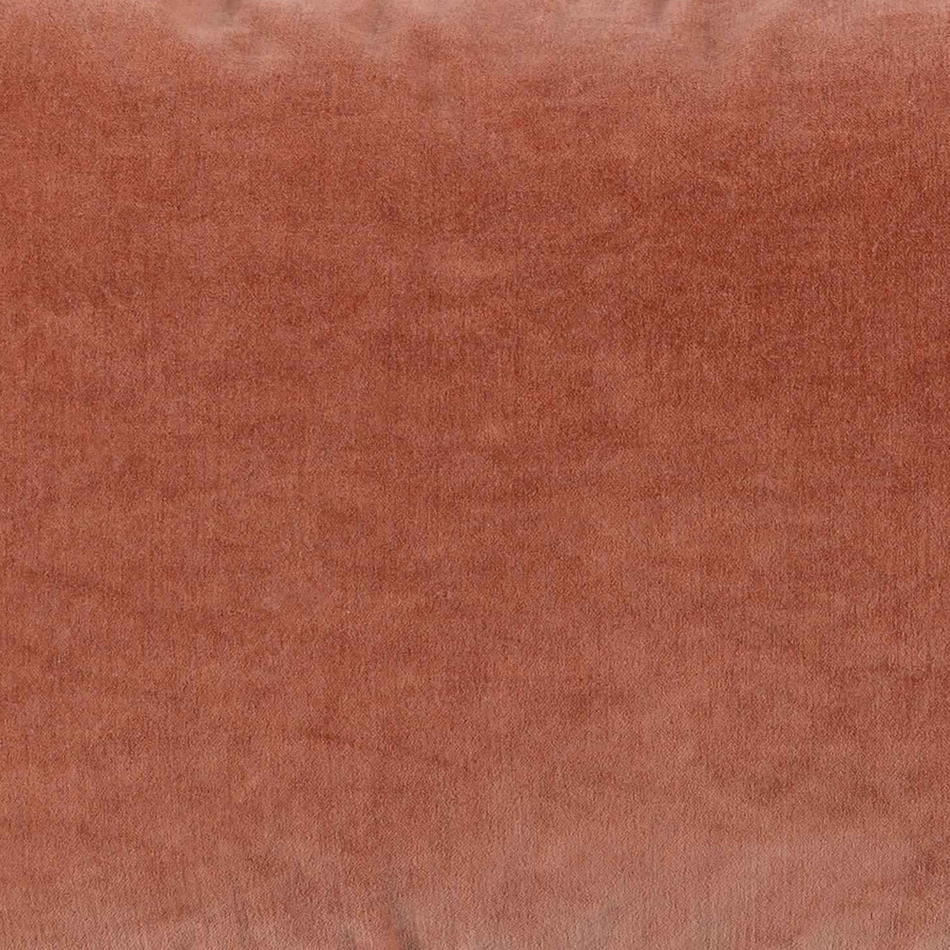 Rectangular Fabric Throw Pillow With Solid Color And Piped Edges, Terra Cota Light Brick Red Fabric