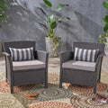 St Lucia Chair Grey Pe Rattan Iron Waterproof Fabric