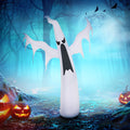 Homcom 6' Tall Halloween Inflatables Outdoor Decorations White Ghost, Light Up Blow Up Yard Decor With Led Light And Fan Indoor Outdoor For Garden, Lawn, Party, Holiday White Polyester