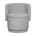 360 Degree Swivel Back Sofa Chair With Storage Space, Suitable For Bedroom And Living Room Gray Gray Boucle