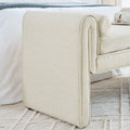 Bedroom Storage Stool, Linen Fabric Storage Stool, Large Storage Space, 50.39 Inches, Can Be Used For Bed End, Living Room, Entrance, Beige Beige Linen