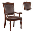 Luxurious Traditional Dining Chairs Brown Cherry Solid Wood Espressoseat Set Of 2Pc Arm Chairs Turned Legs Kitchen Dining Room Cherry,Espresso Brown Dining Room Traditional Dining Chairs Solid Back Solid Wood