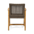 Hampton Wood And Wicker Dining Chair Set Of 2 Brown Wood Glass