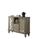 Velika Weathered Gray Finish Console Table W 1 Open Compartment Storage Gray Synthetic Wood