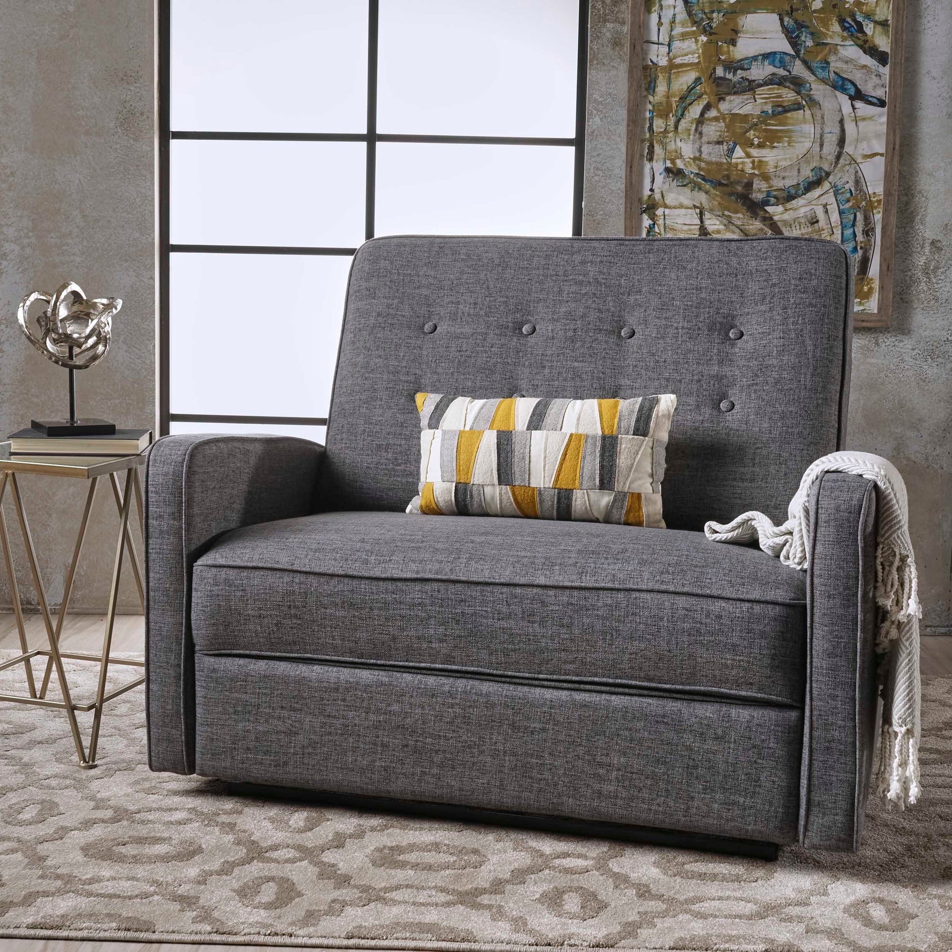 47" Wide Manual Standard Recliner Gray Fabric