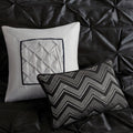 7 Piece Tufted Comforter Set Black King King Black Polyester
