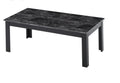 3Pc Set Traditional Style Rectangular Coffee Table Square Shape End Table Wooden Legs Black Finish Faux Marble Top Wooden Furniture Gray Finish Gray Gray Primary Living Space Traditional Rectangular