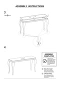 Glam Contemporary 1Pc Sofa Table White Glass Top Silver Color Table Living Room Stainless Steel Cabriole Style Legs Silver,White Primary Living Space Classic,Modern,Transitional Console Tables Rectangular Glass,Stainless Steel