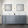 Dark Grey Double Bath Vanity 84 In. W X 22 In. D, With Cultured Marble Top Dark Grey Plywood Wood